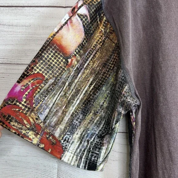 Hans Haveron Rare Signature Series Artist Mens Colorful Metallic Shirt Size XL